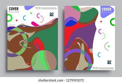 Modern abstract covers set. Cool gradient shapes composition, vector covers design.