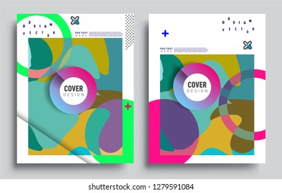 Modern abstract covers set. Cool gradient shapes composition, vector covers design.