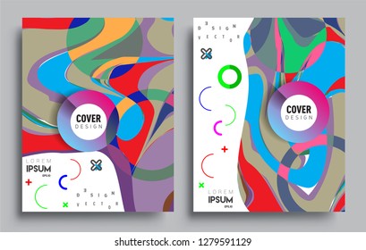 Modern abstract covers set. Cool gradient shapes composition, vector covers design.