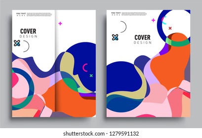 Modern abstract covers set. Cool gradient shapes composition, vector covers design.