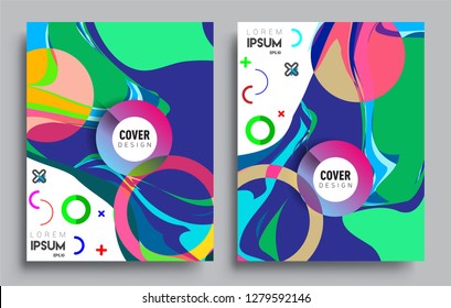 Modern abstract covers set. Cool gradient shapes composition, vector covers design.