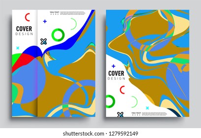 Modern abstract covers set. Cool gradient shapes composition, vector covers design.
