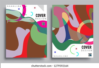 Modern abstract covers set. Cool gradient shapes composition, vector covers design.