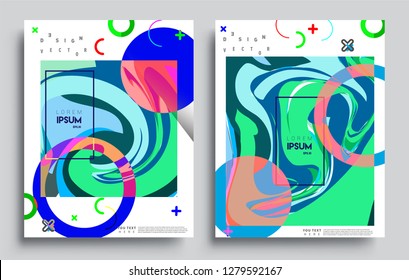 Modern abstract covers set. Cool gradient shapes composition, vector covers design.