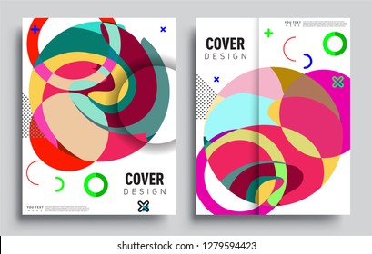 Modern abstract covers set. Cool gradient shapes composition, vector covers design.