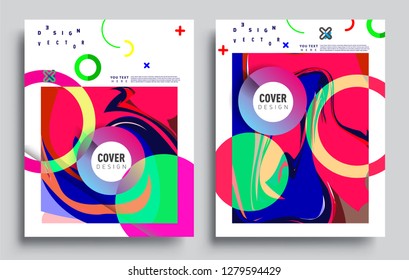Modern abstract covers set. Cool gradient shapes composition, vector covers design.