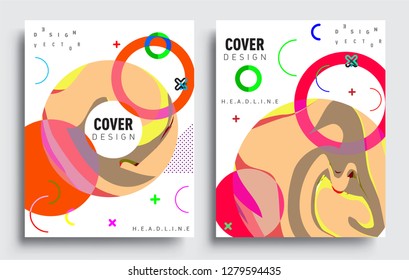 Modern abstract covers set. Cool gradient shapes composition, vector covers design.