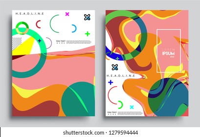 Modern abstract covers set. Cool gradient shapes composition, vector covers design.