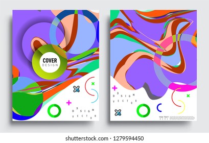 Modern abstract covers set. Cool gradient shapes composition, vector covers design.