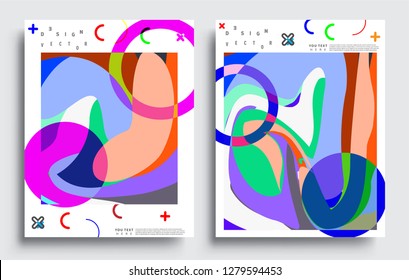 Modern abstract covers set. Cool gradient shapes composition, vector covers design.