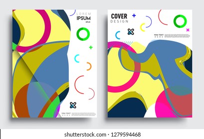 Modern abstract covers set. Cool gradient shapes composition, vector covers design.