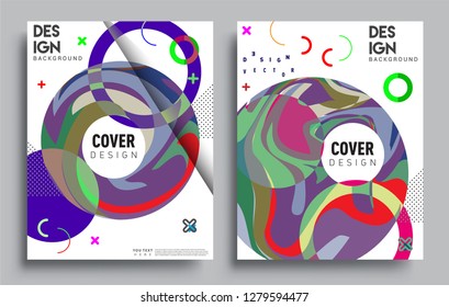 Modern abstract covers set. Cool gradient shapes composition, vector covers design.