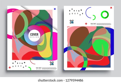 Modern abstract covers set. Cool gradient shapes composition, vector covers design.