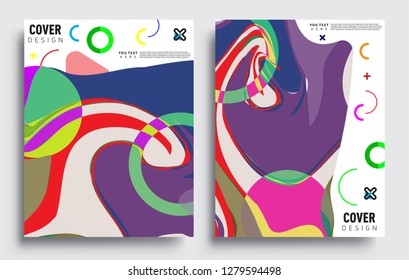 Modern abstract covers set. Cool gradient shapes composition, vector covers design.