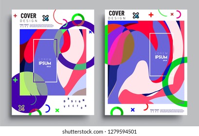 Modern abstract covers set. Cool gradient shapes composition, vector covers design.