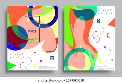 Modern abstract covers set. Cool gradient shapes composition, vector covers design.