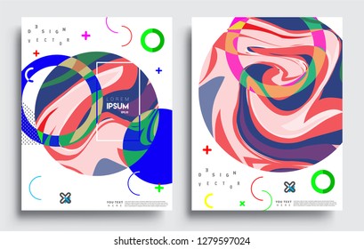 Modern abstract covers set. Cool gradient shapes composition, vector covers design.