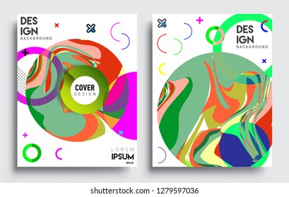 Modern abstract covers set. Cool gradient shapes composition, vector covers design.