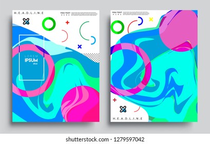 Modern abstract covers set. Cool gradient shapes composition, vector covers design.
