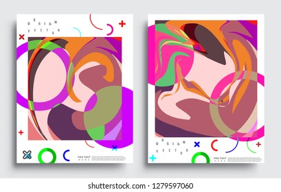 Modern abstract covers set. Cool gradient shapes composition, vector covers design.