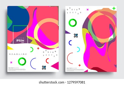 Modern abstract covers set. Cool gradient shapes composition, vector covers design.