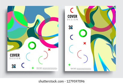 Modern abstract covers set. Cool gradient shapes composition, vector covers design.