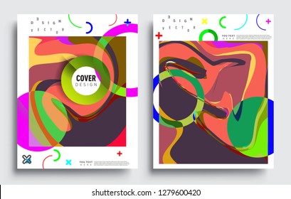 Modern abstract covers set. Cool gradient shapes composition, vector covers design.
