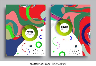 Modern abstract covers set. Cool gradient shapes composition, vector covers design.