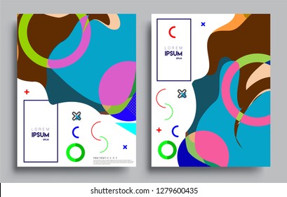 Modern abstract covers set. Cool gradient shapes composition, vector covers design.