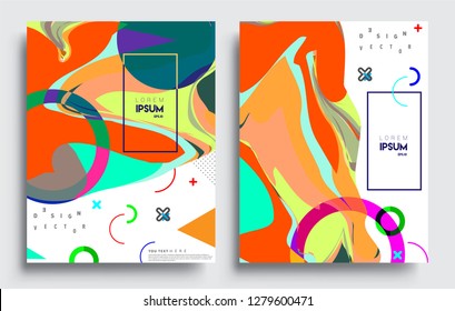 Modern abstract covers set. Cool gradient shapes composition, vector covers design.
