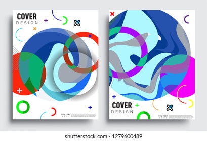 Modern abstract covers set. Cool gradient shapes composition, vector covers design.