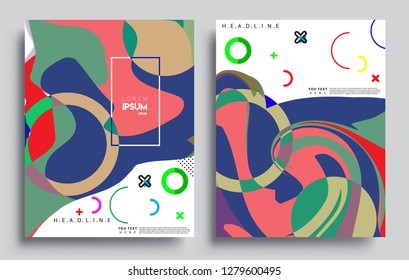 Modern abstract covers set. Cool gradient shapes composition, vector covers design.