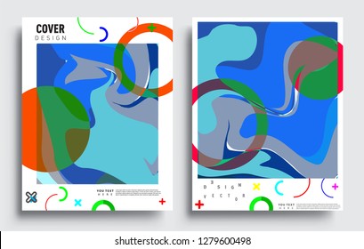 Modern abstract covers set. Cool gradient shapes composition, vector covers design.