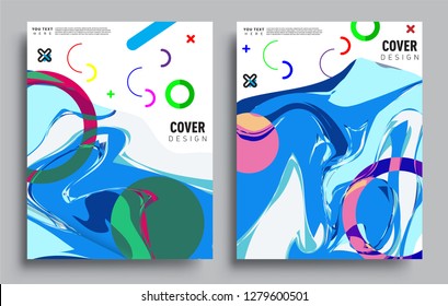 Modern abstract covers set. Cool gradient shapes composition, vector covers design.
