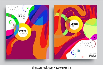 Modern abstract covers set. Cool gradient shapes composition, vector covers design.
