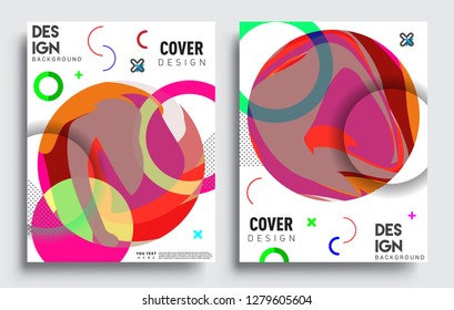 Modern abstract covers set. Cool gradient shapes composition, vector covers design.