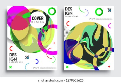 Modern abstract covers set. Cool gradient shapes composition, vector covers design.