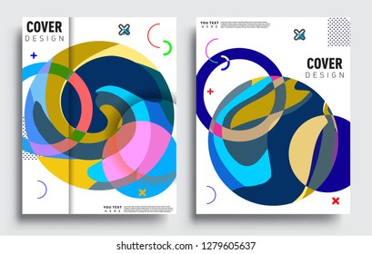Modern abstract covers set. Cool gradient shapes composition, vector covers design.