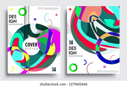 Modern abstract covers set. Cool gradient shapes composition, vector covers design.