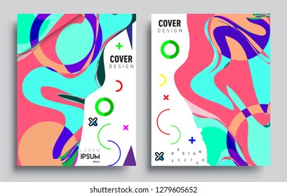 Modern abstract covers set. Cool gradient shapes composition, vector covers design.