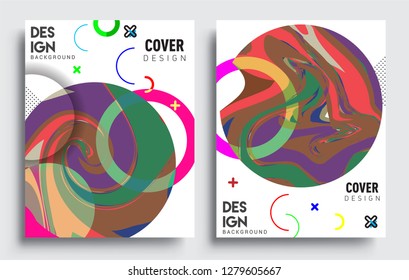 Modern abstract covers set. Cool gradient shapes composition, vector covers design.