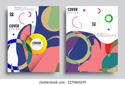 Modern abstract covers set. Cool gradient shapes composition, vector covers design.