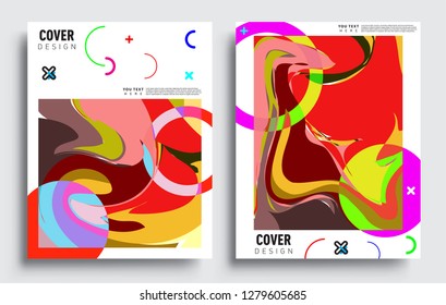 Modern abstract covers set. Cool gradient shapes composition, vector covers design.