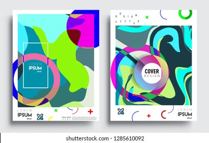 Modern abstract covers set. Cool gradient shapes composition, vector covers design.
