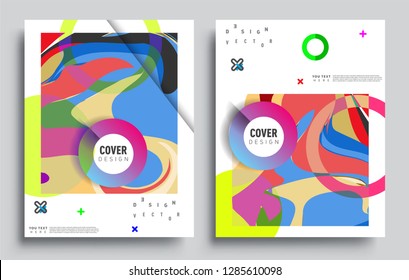 Modern abstract covers set. Cool gradient shapes composition, vector covers design.
