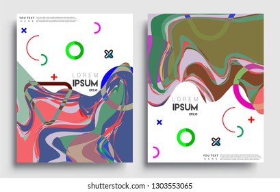 Modern abstract covers set. Cool gradient shapes composition, vector covers design.