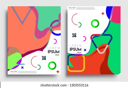 Modern abstract covers set. Cool gradient shapes composition, vector covers design.