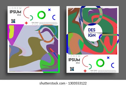 Modern abstract covers set. Cool gradient shapes composition, vector covers design.