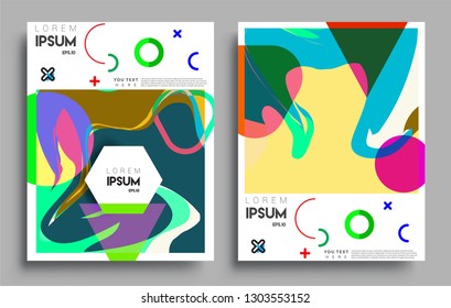 Modern abstract covers set. Cool gradient shapes composition, vector covers design.