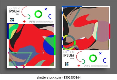 Modern abstract covers set. Cool gradient shapes composition, vector covers design.
